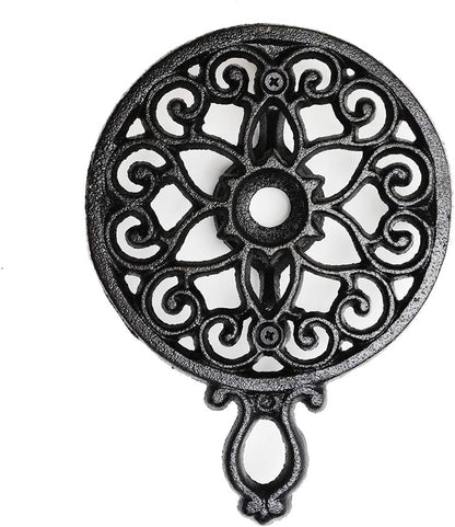 Sungmor Cast Iron Teapot Warmer - Rustic Design with Tealight Holder | Heavy Duty & Decorative Candle Holder Stands for Heat Food Coffee Milk or Tea