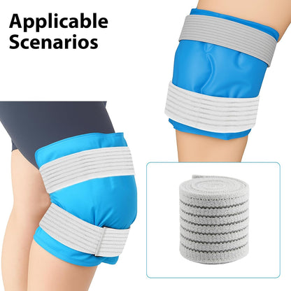 4Pack Elastic Ice Pack Straps,35.5" x 2" Reusable Fastening Bands | Soft and Comfortable, Adjustable Extension Straps,Cold and Hot Therapy,Ideal for Elbow,Thigh,Calf,Waist,Knee,Ankle,Shoulder