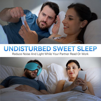 Sleep Headphones, Bluetooth 5.0 Wireless 3D Eye Mask, Lightimetunnel Washable Sleeping Headphones for Side Sleepers With Adjustable Ultra Thin Stereo Speakers Microphone Hands Free for Insomnia Travel