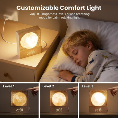 RETEYUNG Sunrise Alarm Clocks Sound Machine Moon Lamp for bedrooms
