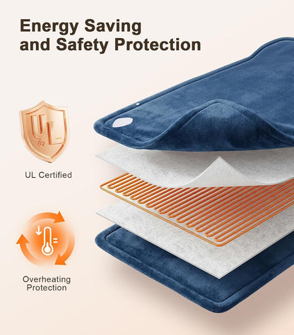 Heat Wrap for Neck Shoulder and Back, Fathers Day Ideal Gifts for Men Dad Him, Portable Weighted Warm Pad with 10 Heat 4 Timers 26"x 35"