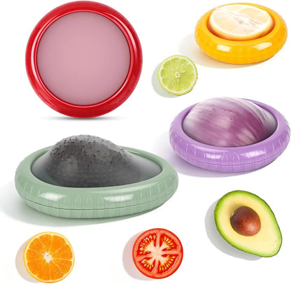 Avocado Saver and Onion Storage 4 Set - Reusable refrigerator avocado storage containers,for fridge Apples, Tomatoes, Tomato, Lemons for Ideal