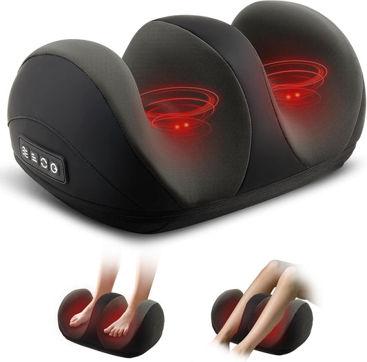 Shiatsu Foot Massager, Foot and Calf Massager with Heat, Black