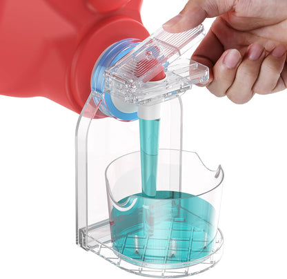 Clear Laundry Detergent Dispenser Cup Holder & Nozzle Force-Saving Switch, Drip Catcher, Soap Dispenser, laundry room organization decor (1 Pack)
