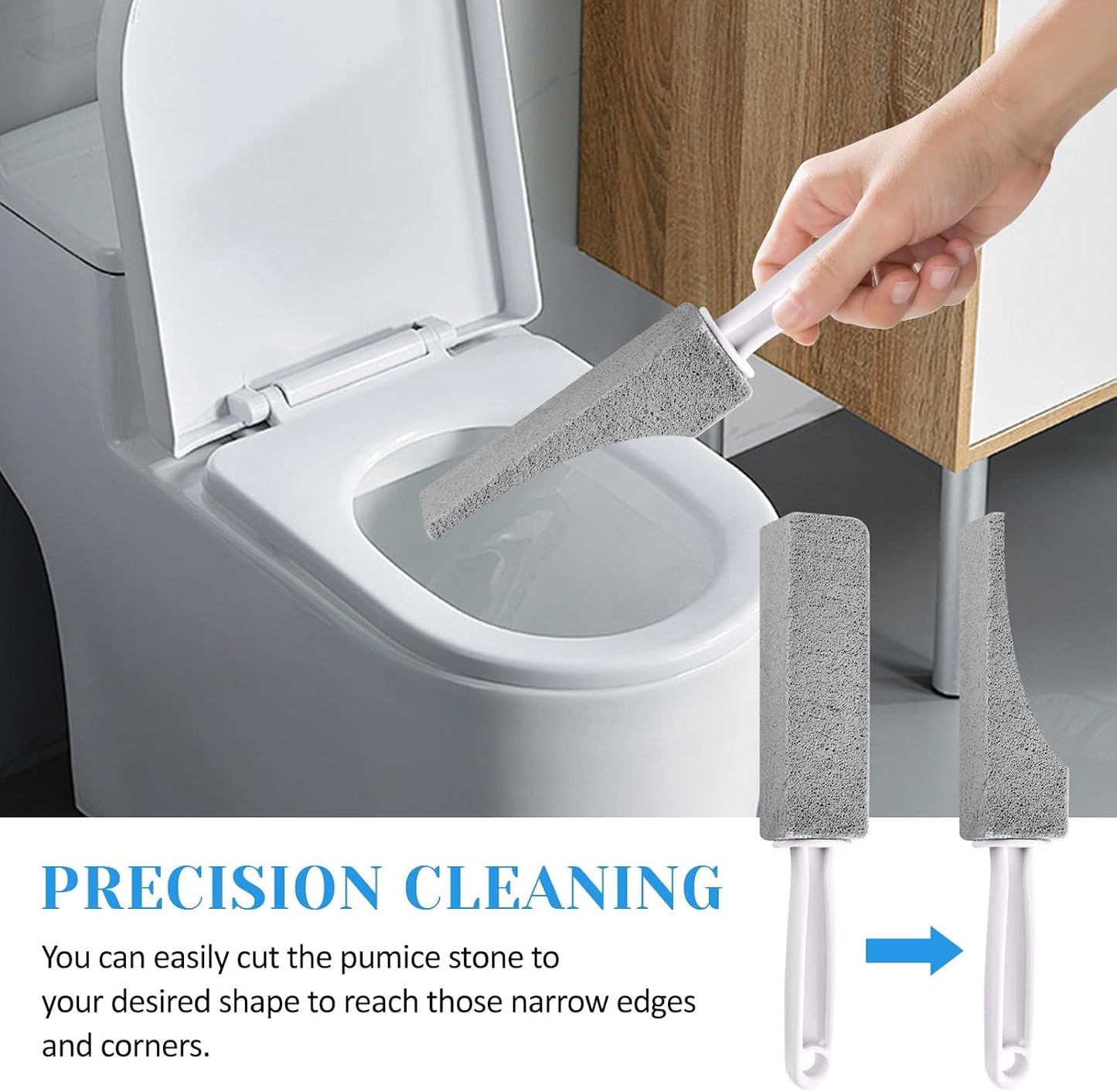4 Pack Toilet Pumice Stone with Handle,Pumice Stone Toilet Bowl Cleaner | Ergonomic Handle,Suitable for Removing Limescale and Cleaning Toilets, Swimming Pools, Bathrooms, and Sinks