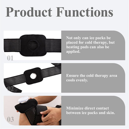 Ice Pack Wrap Strap,Extended Adjustable Ice Pack Support Wrap Band, Multipurpose Elastic Ice Bag Wrap Band Ice Belt for Wrists, Arms, Waists, Knees Cold Pack, 41"