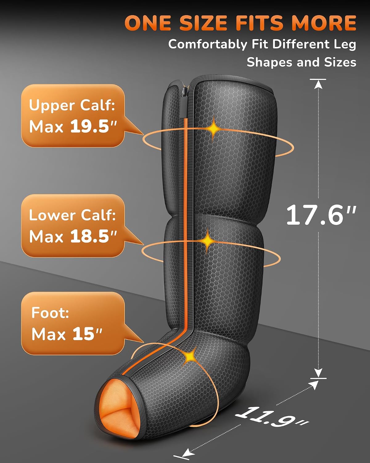 JZBRAIN Leg Compression Massager with Heat for Circulation, Pain Relief | Foot and Calf Massage Therapy, 9 Intensity, 6 Modes, 3 Heating, Plug-in Use, Massage for Women, Men, Father, Mother