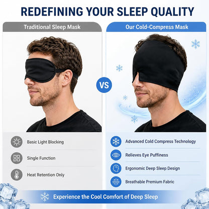 Sleep Eye Mask Suitable for Both Lying Flat Side Sleeping Provides Protection Day Night Unisex Blackout Mask Sleepers Cooling Gel Material Gentle Bbreathable Refreshing
