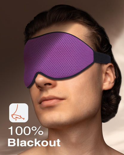 MABAO Sleep Mask for Side Sleeper, Eye Mask for Sleeping Women Men, Black | 3D Contoured Cup No Eye Pressure, 100% Light Blocking Sleeping Mask with Adjustable Strap Night Blindfold Flight, Travel, Nap