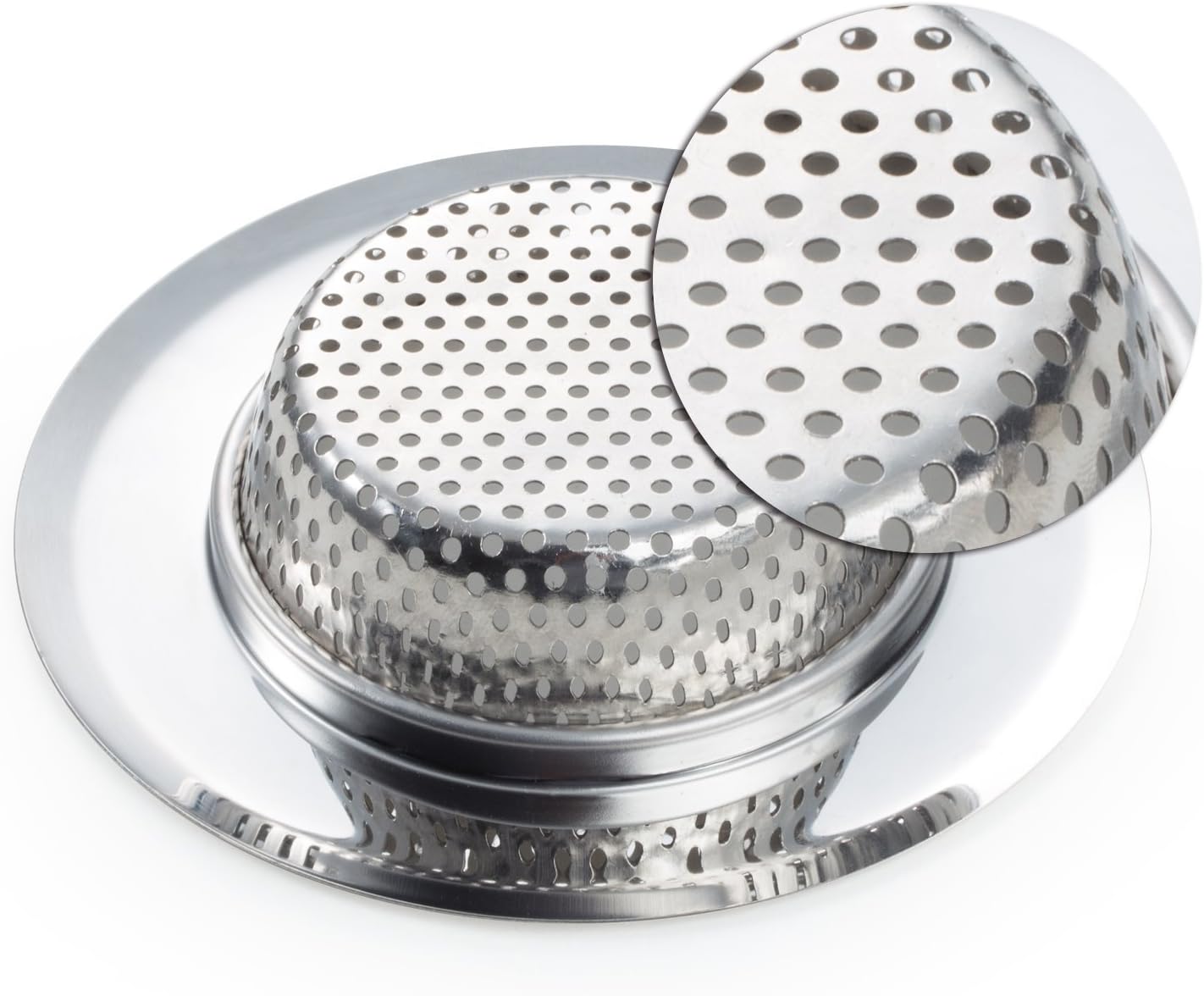 Fengbao 2PCS Kitchen Sink Strainer - Stainless Steel, Large Wide Rim 4.5" Diameter