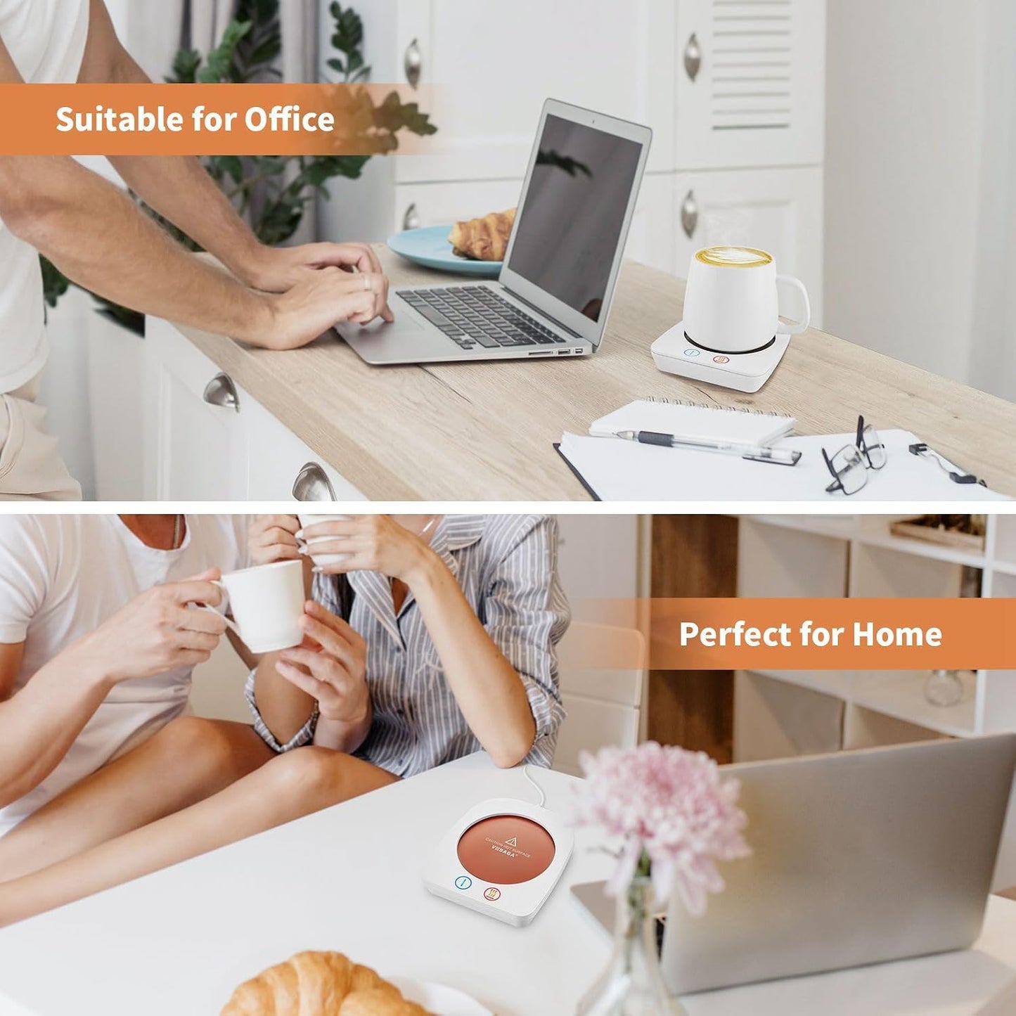 VOBAGA Coffee Mug Warmer, 4 Hours Auto Shut Off Cup Warmer for Office Home Desk with 3 Temperature Settings, Electric Beverage Warmer for Cocoa,Tea, Milk, Soup, for Coffee Gifts, Sky Blue (No Cup)