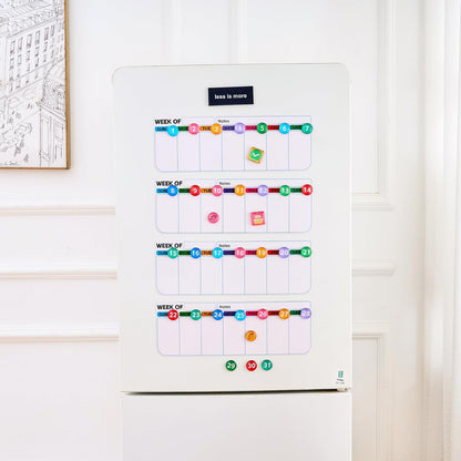 4 pack weekly fridge calendar Magnet rotate by week,reusable rotating Dry Erase calendar Planner magnetic to keep track of work and school schedules,13.9 x 4.9 inch