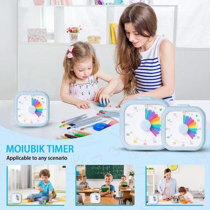 Visual Timer for Kids 60 Minute Countdown Timer Rainbow Disk Desk Timer Clock for Classroom Study Office Kitchen with Silent Operation (Purple)