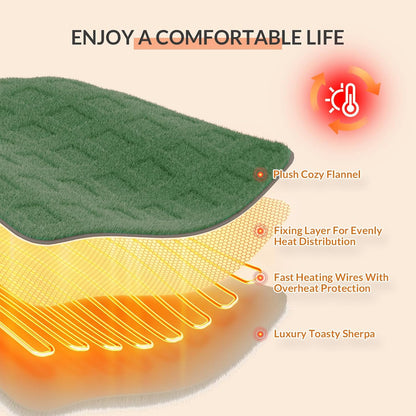 HOMLYNS Heated Throw Blanket, 5 Heat Settings, 3 Hours Timer, Grey