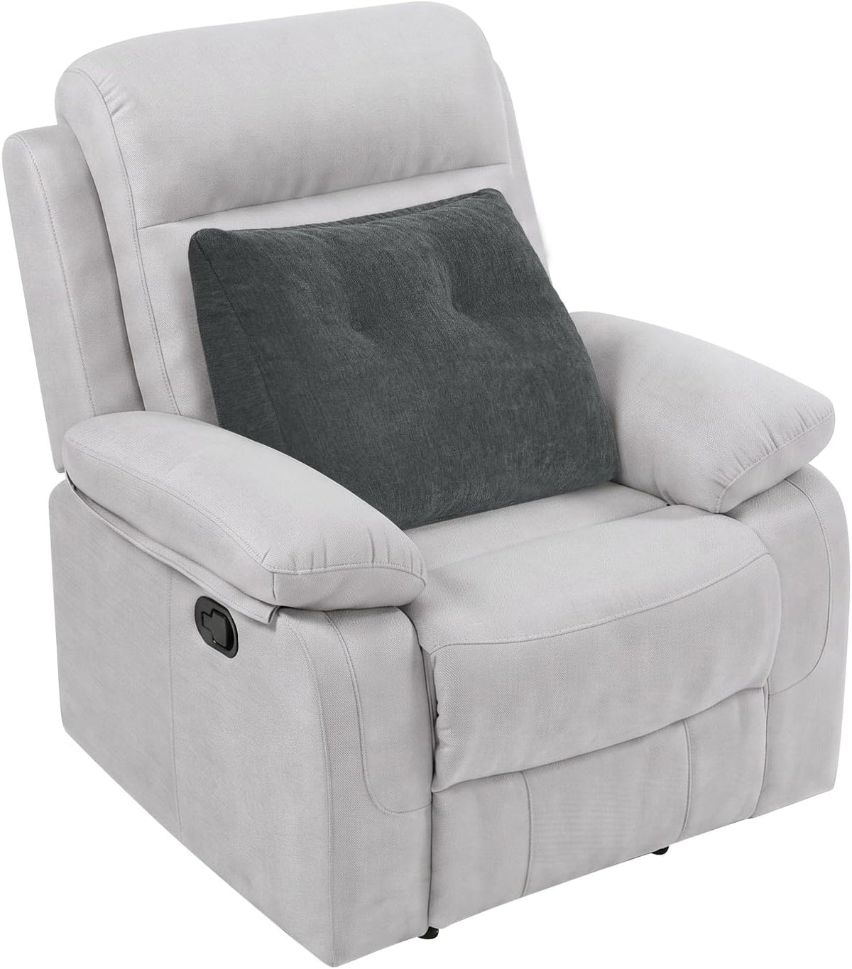 Back Support Pillow for Recliner Soft Dual Layer Lumbar Support Pillow with Shredded Memory Foam Ergonomic Orthopedic Couch Lumbar Cushions for Elderly Lower Back Pain Relief Dark Grey