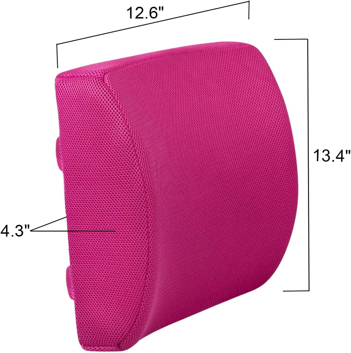 Lumbar Pillow for Chair and Car, Back Support for Office, Memory Foam Cushion with Mesh Cover - Black