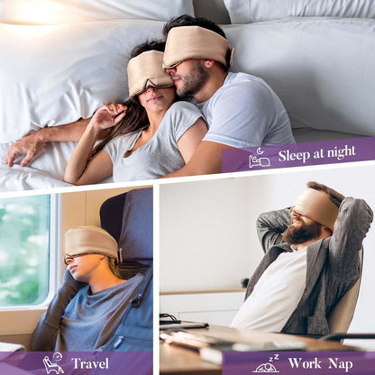 Sleep Mask, Eye Mask Weighted Light Blocking Eye Cover, Travel Mask | Softer Than Silk, Night Sleeping Mask for Women Men, Comfortable Adjustable Band Camel