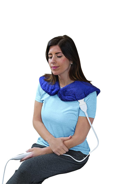 Personal Therapeutic Heating Pad Wrap for Shoulder and Neck | Weighted Trim | 3 Heat Settings | Auto Shut-Off | Digital Controller | Micro-Plush Fabric | Machine Washable | 9ft Cord | 18" x 15"