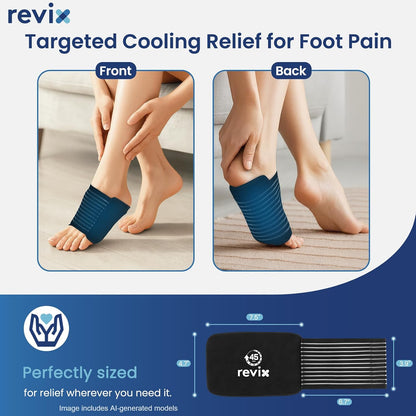 REVIX Foot Ice Pack Wrap for Plantar Fasciitis, 45-Min Cold Therapy