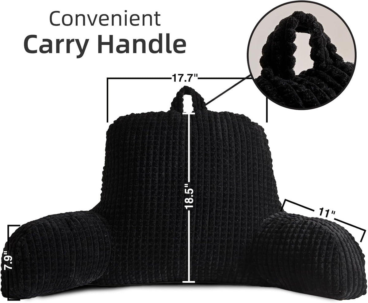 A Nice Night Darkgrey 17" Bed Wedge Pillows with Arms for Sitting