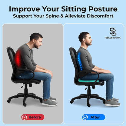 Gel Seat Cushion for Long Sitting, Pressure Relief for Tailbone and Back