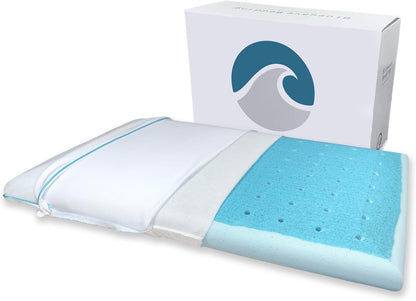 Bluewave Bedding Ultra Slim Gel Memory Foam Pillow for Stomach and Back Sleepers - Thin, Flat Design for Cervical Neck Alignment and Deeper Sleep (2.75-Inches Height, Standard Size)