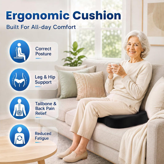 Seat Cushion for Office Chair, 2 Pack Memory Foam Chair Cushions