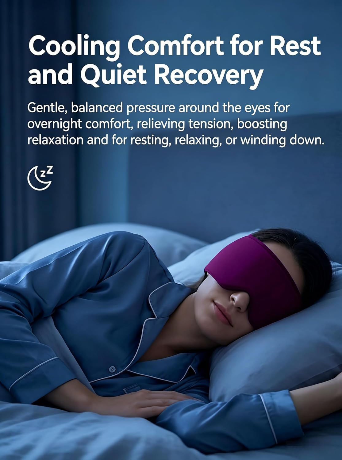 Cooling Gel Eye Mask for Puffy Eyes, Migraine & Headache Relief, Full Eye-Area Cold Compress for Eyes & Temples, FSA Eligible HSA Reusable Eye Ice Pack for Swelling & Post-Surgery Recovery