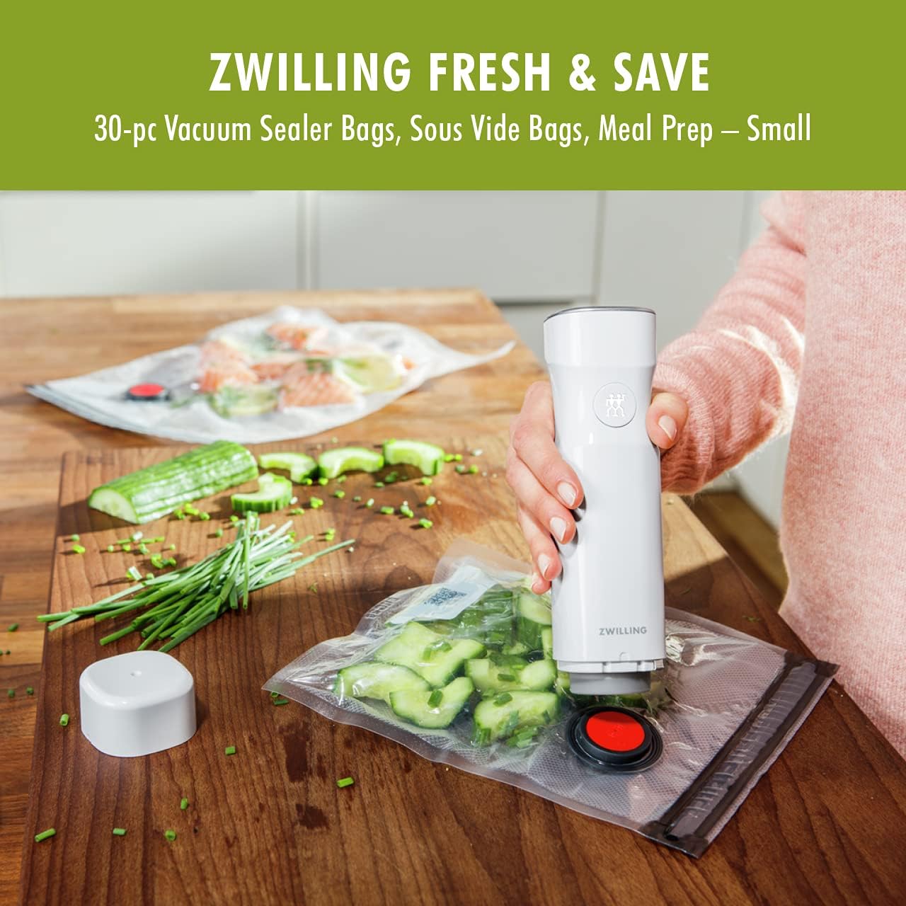 For food to stay fresh up to 5X longer, pump required (not included).