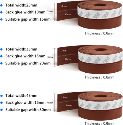TAROSE Weather Stripping Door Seal, 33 Feet Long Transparent (Width 25mm) | Shower Door Seal Strip, Adhesive Silicone Tape, Door Draft Stopper, Blocks Drafts and Noise, for Doors & Windows