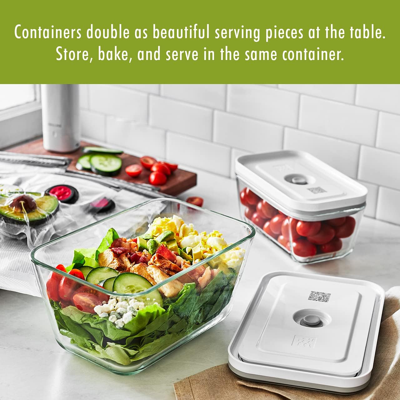 For food to stay fresh up to 5X longer, pump required (not included).