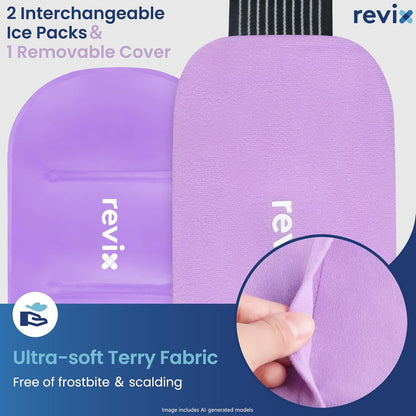 REVIX Ice Pack for Injuries Reusable, 2-Pack Hot & Cold Gel Wrap with Strap