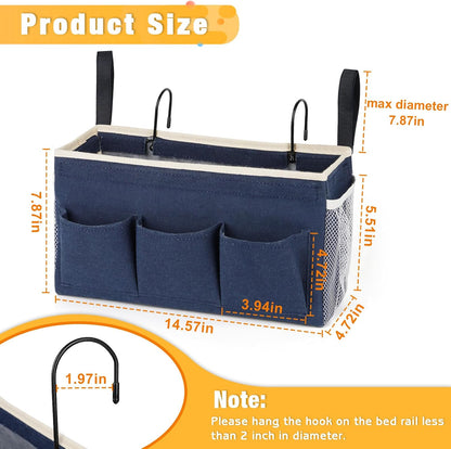 Lilithye Bedside Caddy, Bedside Storage Bag Hanging Organizer for Bunk Bed