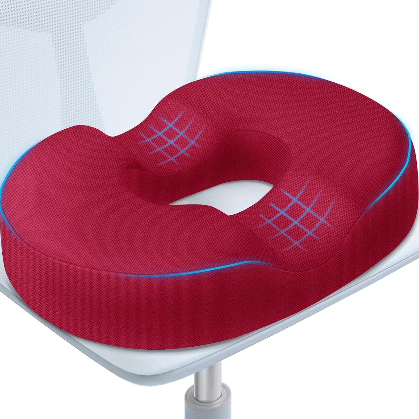 BlissTrends Donut Pillow Seat Cushion, Memory Foam Lifting Cushions(Black) | Donut Chair Cushions for Postpartum Pregnancy & Hemorrhoids,Tailbone Pain Relief Cushion for Office&Home Chairs