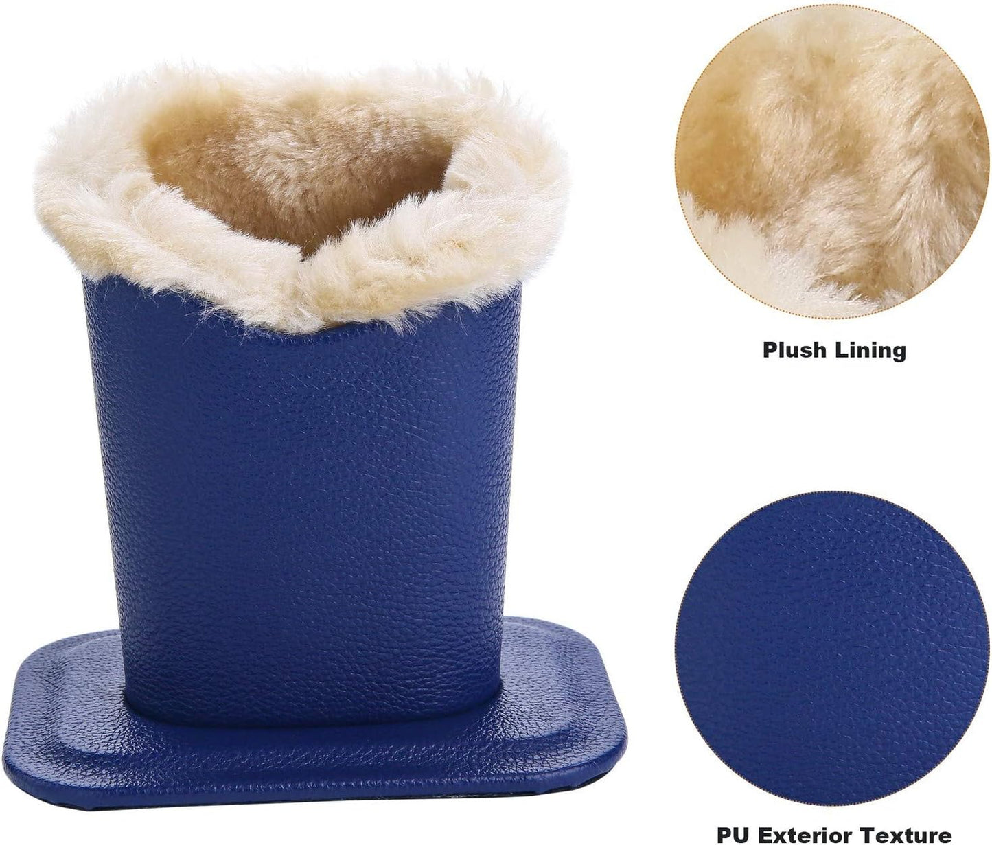 Siveit Plush Lined Eyeglass Holder, PU Leather Eyeglass Case, Anti-Scratch Glasses Storage Organizer for Desk Office Nightstand,2 Packs (Black, Navy)