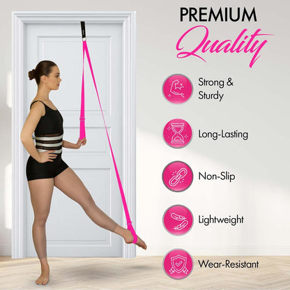 Stretching Strap with Door Anchor for Splits and Flexibility Training | Improve Leg Flexibility at Home, Ideal for Ballet, Dance, Cheerleading, Yoga, Pole Dance and Gymnastics