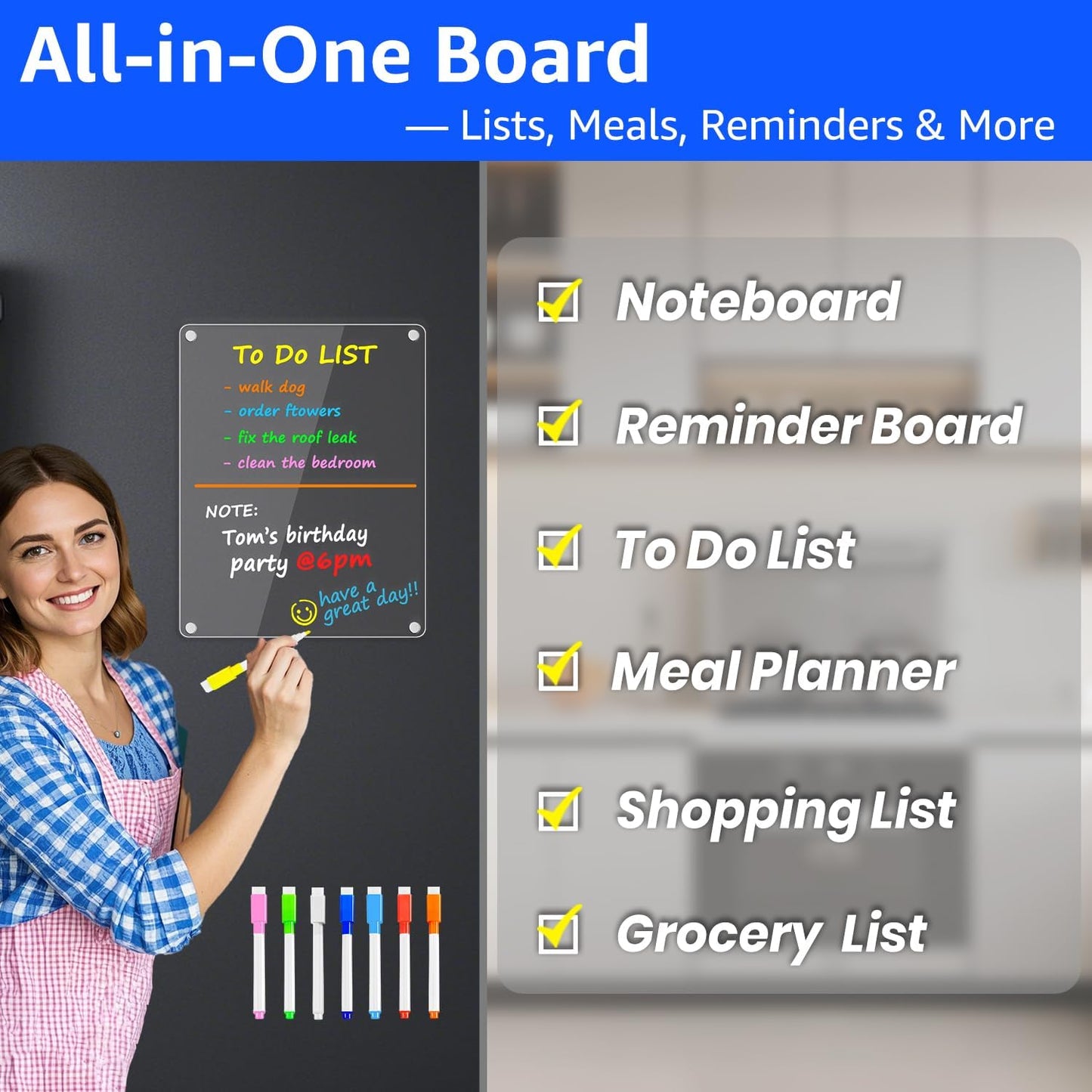 Bundle of Acrylic Blank Memo Board & Chore Chart