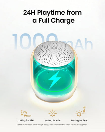 Glocusent Nano-Glow White Noise Machine,35 Sounds&12 Light Modes for Sleep