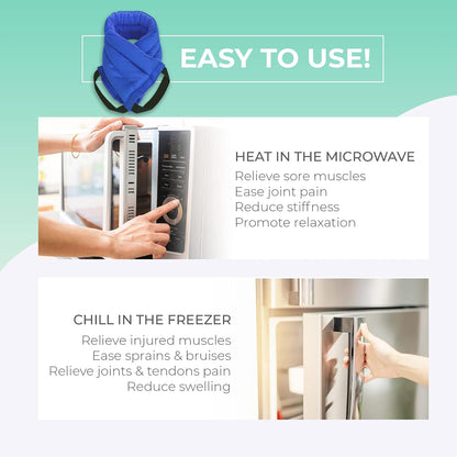 Microwavable Heating Pads for Lower Back, Neck, and Shoulder Pain Relief - Moist Microwave Heating Pad for Muscles and Joints - Microwave Hot Pack Heat Pad for Cramps (Multi Blue, 1)