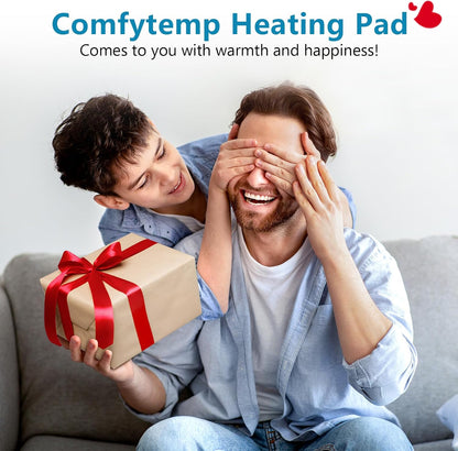 Comfytemp Weighted Heating Pad for Back & Period, FSA Eligible Electric Heat Pad, Birthday Gift for Women Men Mom Dad & Father Day Gifts, 2.2 lb HSA Neck Shoulder Heated Pad, 2H Auto-Off, 12x24, Blue