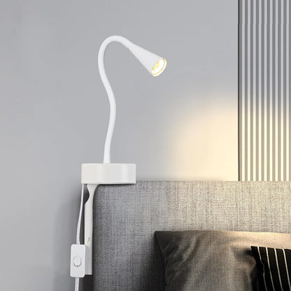 Black Headboard Reading Light, No Drilling Wall Mounted Reading Lights for Bedside, Book Light for Bedtime Reading, Buttonless Dimmable Reading Lamp, Movable Gooseneck Reading Sconces for Bedroom