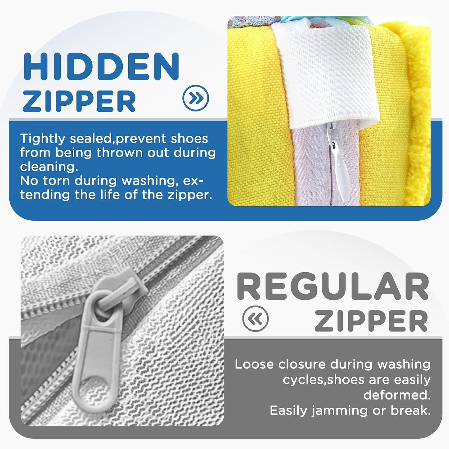 Aship Shoe Washing Machine Bag, Laundry Shoes Bag for Washer & Dryer - 2PC Reusable Shoe Cleaning Bag for Sneakers,Tennis Shoes, 360° Deep Cleaning With Self-locking Zipper for All Shoes Sizes - White