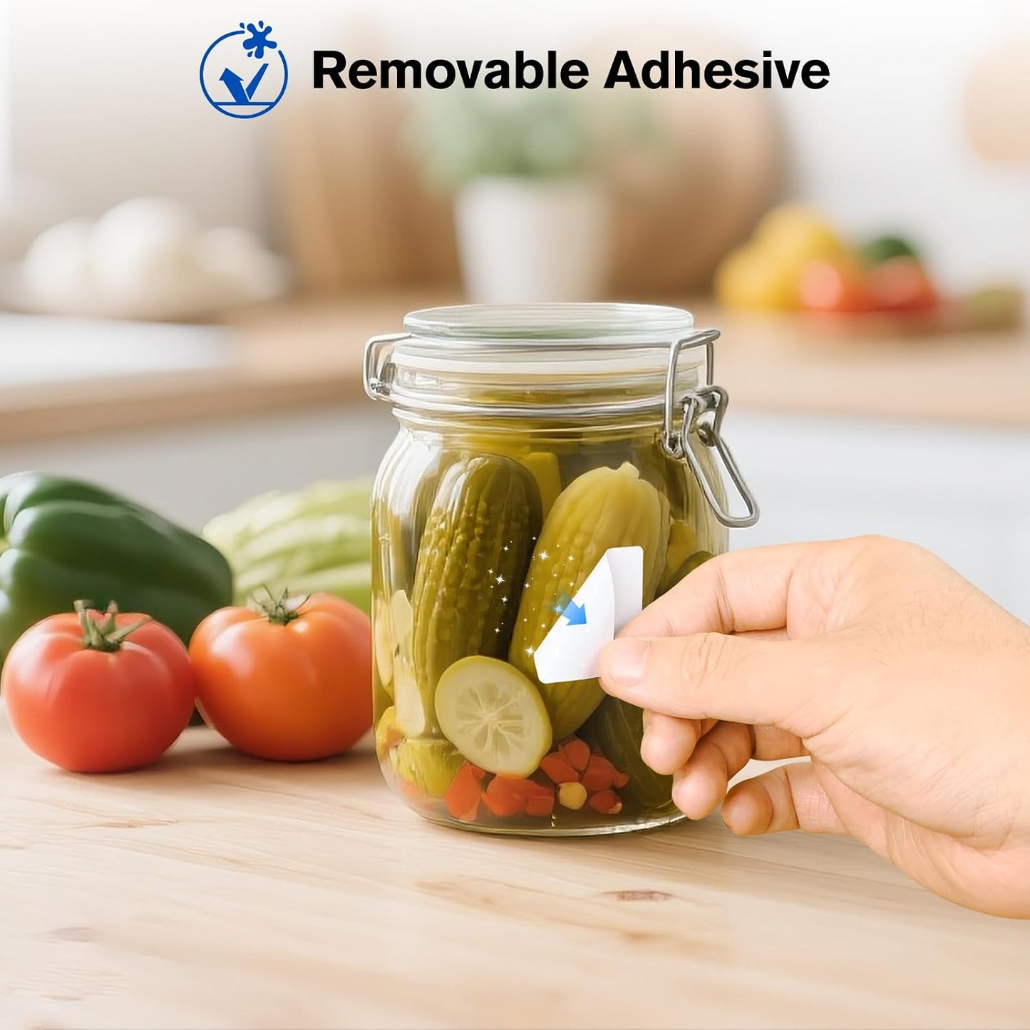 L LIKED 2" x 1" Thermal Labels, Blank Removable Labels with No Residue, Water and Oil Resistant, Use for Both Home and Office (1 Roll, 1300 Labels)