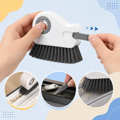 2 Pcs Window Track Cleaner Brush, Window Sill Cleaner Tool with Scraper | Multifunctional Hard Bristle Grip Brush for Sliding Door Track, Windows Sill, Windows Seal