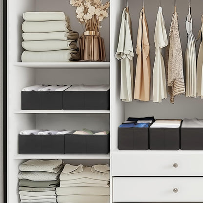 Drawer Organizer Clothes, 10 Pack Dresser Organizer for Baby Clothes, Underwear, Sock- Foldable Closet Organization and Storage Dividers Bins for Nursery, Bedroom (Beige)
