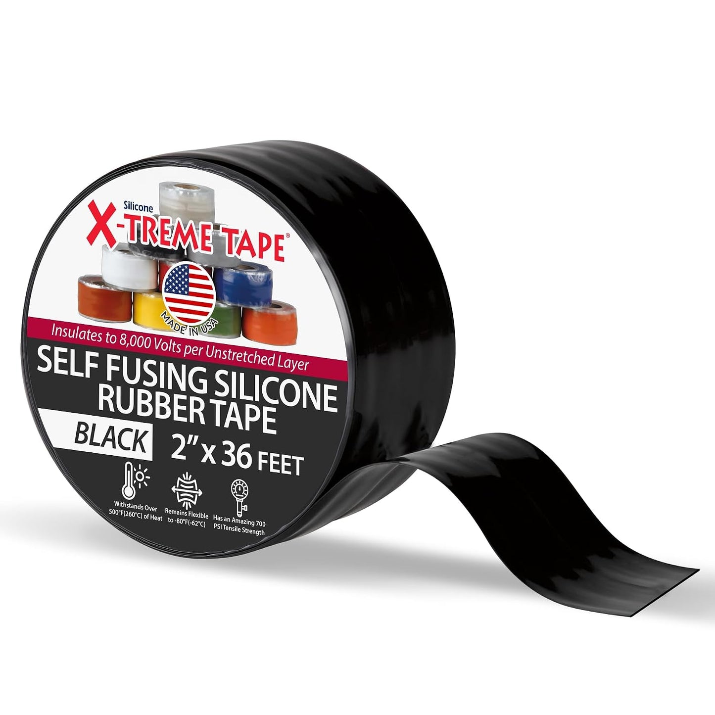 X-Treme Tape Self Fusing Silicone Tape - 1" x 10 Ft Roll - White | Heavy Duty Rubber Electrical Tape, Waterproof, For Automotive, Hose, Pipe, Outdoor & Emergency Repairs, Insulating, Flexible