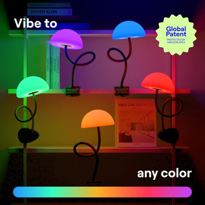 Shroommate Dorm Room Essential Clip On Bed Light for Dorm Room - Black