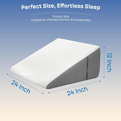 Queen Size Bed Wedge Pillow Headboard, Pillow Wedge for Headboard Gap(0-8") | Mattress Gap Filler Wedge, Stop Items Falling and Get Quality Sleep,Ergonomic Design, Non-Slip, Breathable(60"X10"X6")