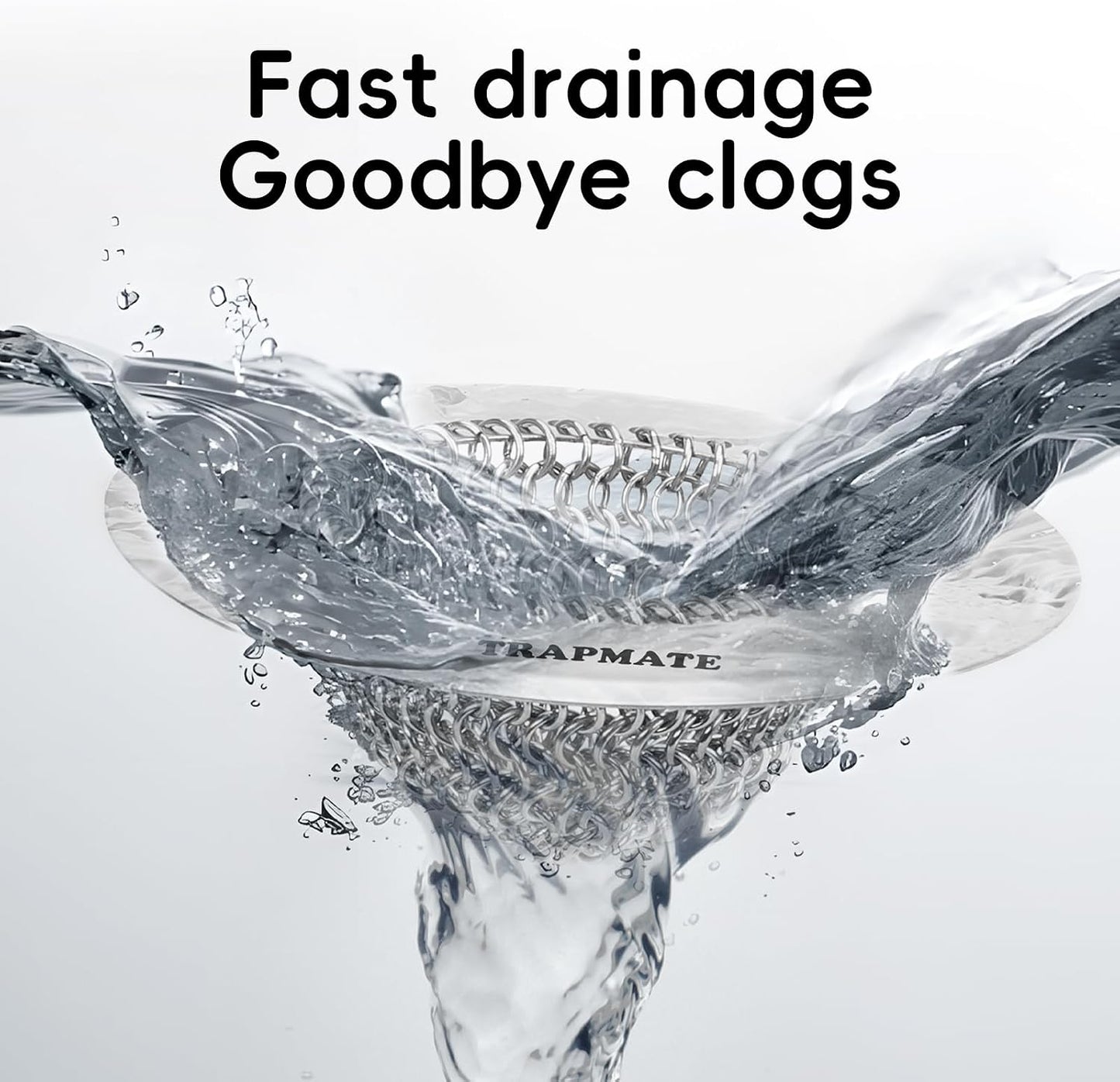 TRAPMATE Shower Drain Hair Catcher, 4.4" Anti-Clogging Bathtub Drain Cover | Easy Flip Cleaning, Traps Hair with Fast Drainage, Anti-Slip Drain Protector Fits Regular & Pop-up Drains (Patented Product)