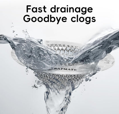 TRAPMATE Shower Drain Hair Catcher, 4.4" Anti-Clogging Bathtub Drain Cover | Easy Flip Cleaning, Traps Hair with Fast Drainage, Anti-Slip Drain Protector Fits Regular & Pop-up Drains (Patented Product)